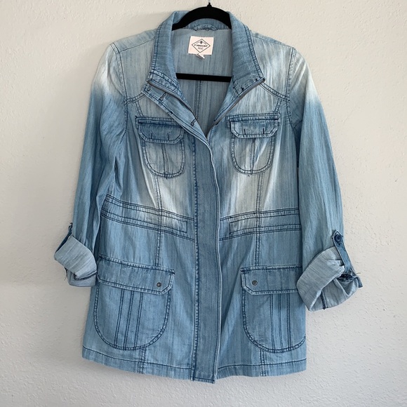 St. John's Bay Jackets & Blazers - Chambray zip up jacket